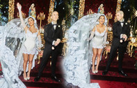 Kourtney Kardashian'ın Dolce & Gabbana gelinliğine yakın bakış