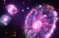 İlk kızılötesi görüntülerin üzerine X-ışını eklenmesiyle Cartwheel Galaksisi renk buldu