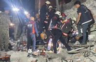 Malatya'da ağır hasarlı 3 katlı binanın kendiliğinden çökmesi sonucu 1 kişi enkaz altında kaldı