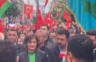 CHP İstanbul İl Başkanı Canan Kaftancıoğlu ülkücülerin yürüyüşüne katıldı