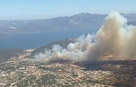 Bir yangın da Didim'de: 20 ev tahliye edildi