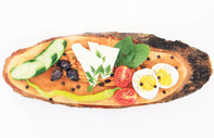 Domates, biber, peynir, zeytin