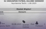 52 Orduspor İŞKUR'dan futbolcu arıyor: Son başvuru tarihi 30 Ağustos