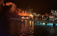 Bodrum Yalıkavak'ta motoryat yangını: 7 lüks tekne sulara gömüldü