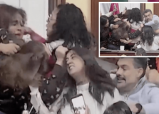 Meksika'da Kent Meclisi'nde 'saç saça baş başa' kavga