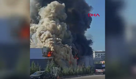 Ankara Sincan'da boya fabrikasında yangın
