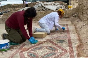 Kastamonu Pompeiopolis Antik Kenti'nde 105 metrekarelik zemin mozaikleri açığa çıkarıldı