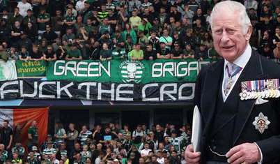 İskoçya takımı Celtic'in taraftarları İngiliz Kraliyet Ailesi'ni protesto etti