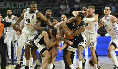 Fotoğraflarla Real Madrid - Partizan maçındaki kavga