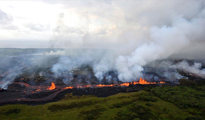 Hawaii'deki Kilauea Yanardağı faaliyete geçti