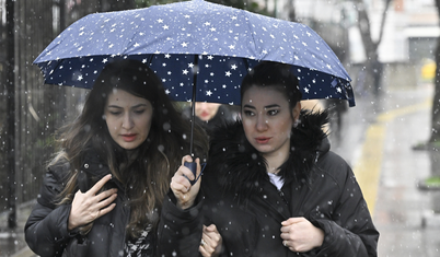 Ankara'da beklenen kar yağışı başladı