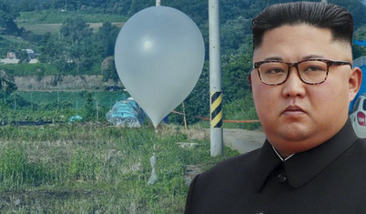Kuzey Kore'nin gönderdiği çöp balonu Güney Kore'de başkanlık ofisine düştü
