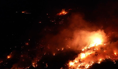 Soma'da orman yangını havadan böyle görüntülendi