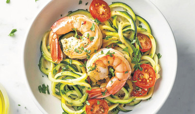 Karidesli kabak spagetti kasesi