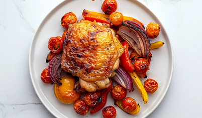 Akdeniz usulü tavuk & sebzeler