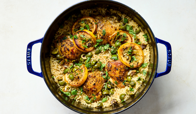 Karamelize limonlu tek tencerede tavuklu pilav