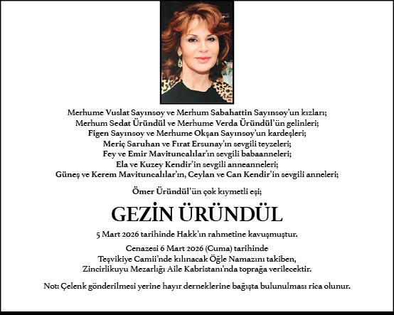 Gezin Üründül hayatını kaybetti