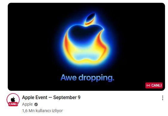 Apple etkinliğini YouTube'tan 1,6 milyon kişi izliyor