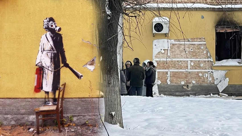 Kiev’de Banksy’nin grafitisini çalan sekiz kişi yakalandı