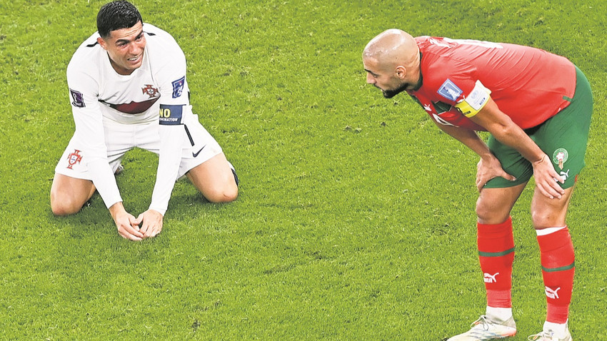 Cristiano, takımı Portekiz Dünya Kupası çeyrek finalinde Fas’a elenince gözyaşlarına boğuldu.