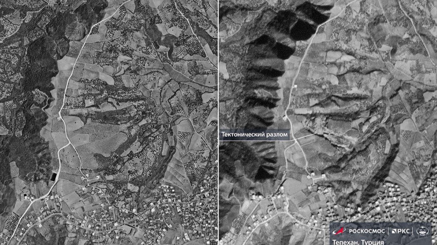 Rusya Federal Uzay Ajansı depremin Antakya'daki etkisini görüntüledi