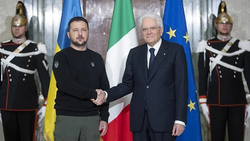 Zelenskiy, İtalya Cumhurbaşkanı Mattarella ile bir araya geldi