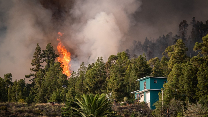 La Palma Adası'nda çıkan orman yangını nedeniyle en az 4 bin kişi tahliye edildi