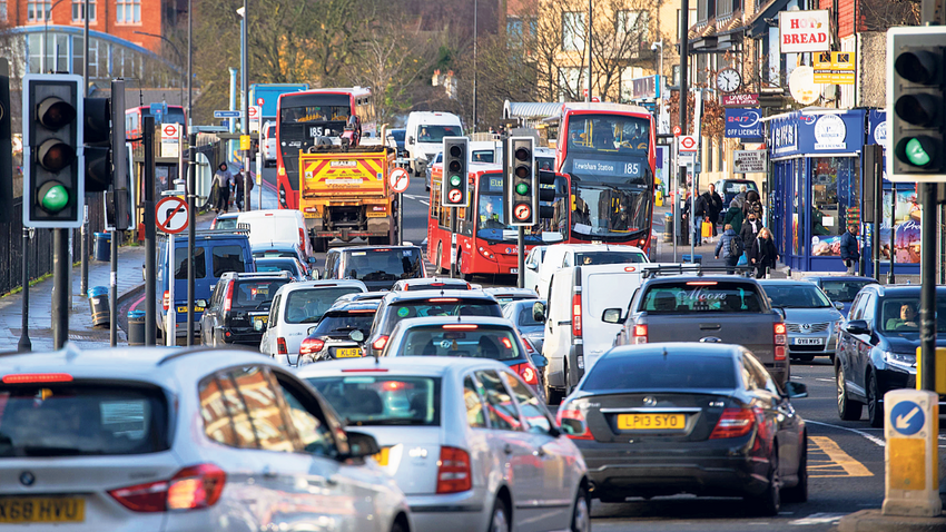 Londra'da trafik sıkışıklığı.