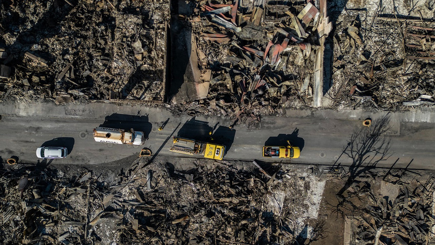 Hawaii Maui'daki orman yangınlarının tahrip ettiği bir mahalle, 16 Ağustos (Fotoğraf: Go Nakamura/The New York Times)