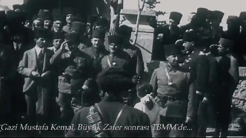 Atatürk'ün Büyük Zafer sonrası TBMM ziyaretine ilişkin görüntüler