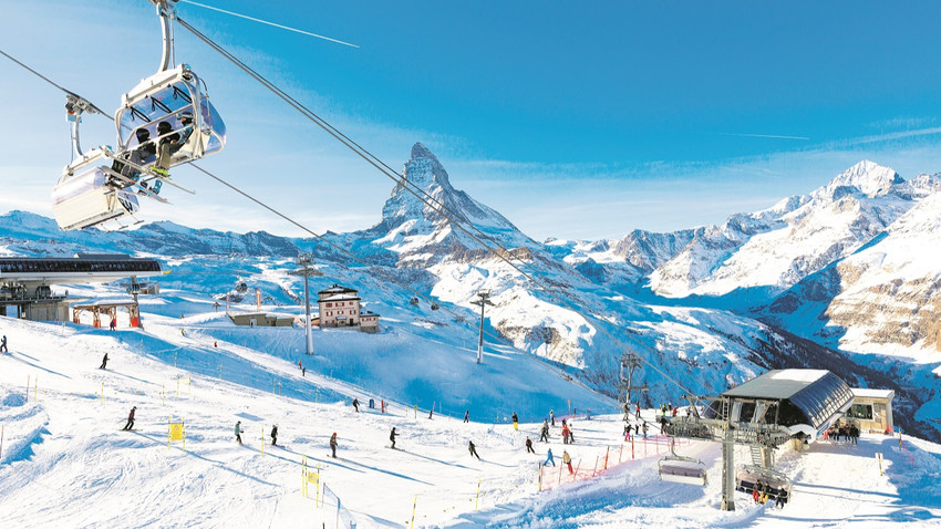 İsviçre Alpleri’nde ‘kar garantili’ kayak keyfi