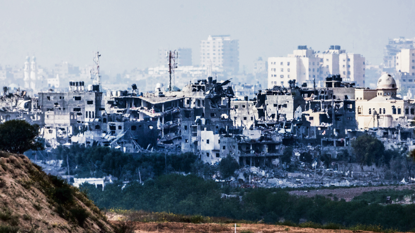 Hamas saldırılarında harap olan Sderot kentinin tahliyesine  ancak bir hafta sonra başlanabildi. (Fotoğraf: Getty Images)