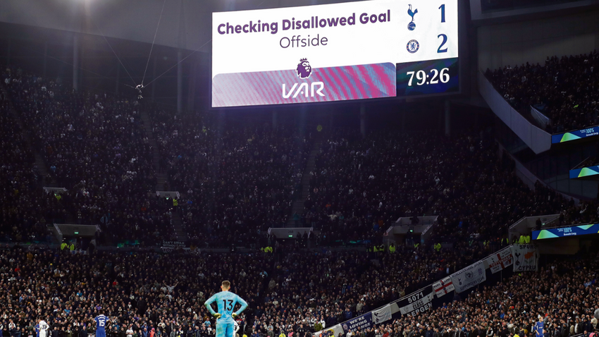 Tottenham-Chelsea maçı VAR kontrolleri nedeniyle 21 dakika uzadı. (Fotoğraf: Getty Images)