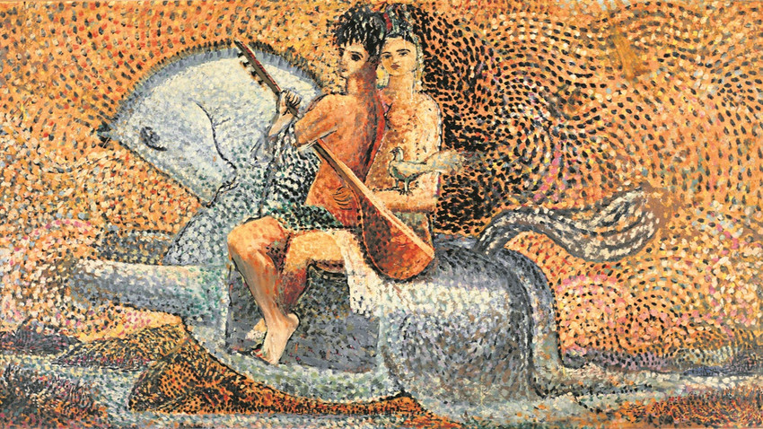 Bedri Rahmi Eyüboğlu, Kız Kaçırma, 1946, Duralit üzerine yağlı boya, 93 x 170 cm