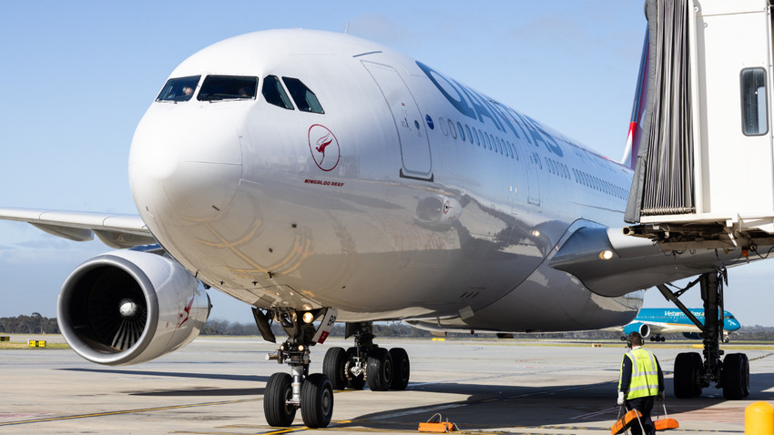 Avustralya'daki Melbourne Havalimanı'ndaki Qantas Airbus A330 (Fotoğraf: Abigail Varney/New York Times)