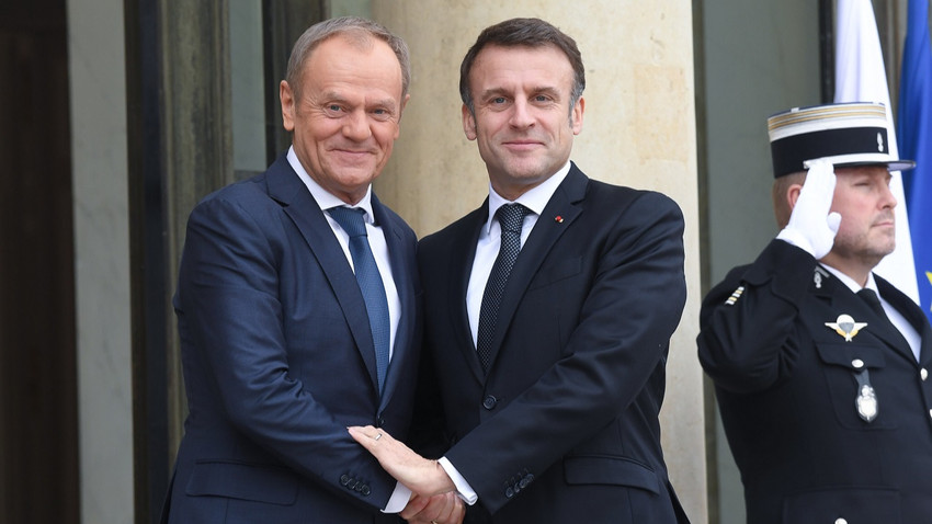 Polonya Başbakanı Donald Tusk ve Fransa Cumhurbaşkanı Emmanuel Macron