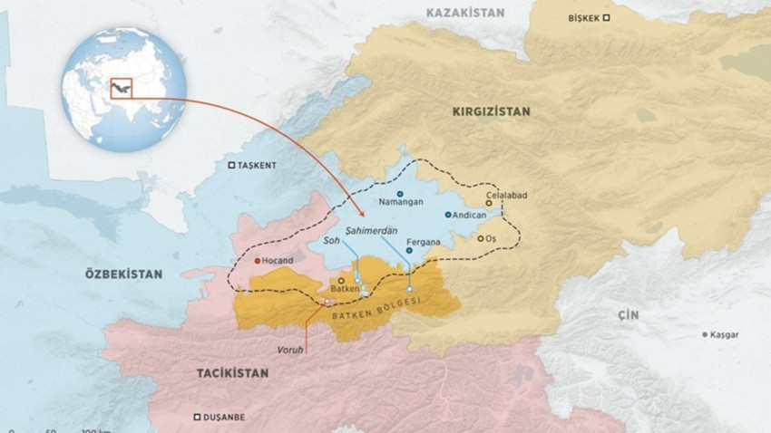 Tacikistan ile Kırgızistan tartışmalı sınırın 1,1 kilometresini daha belirledi