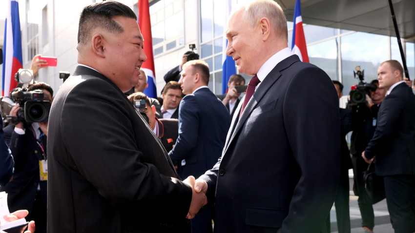 Kim Jong Un ve Vladimir Putin 13 Eyl 2023'te Rusya'da bir araya geldi