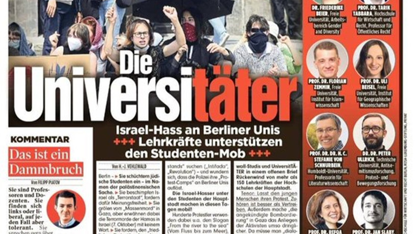 Bild, protestocu öğrencilere sahip çıkan akademisyenleri hedef gösterdi