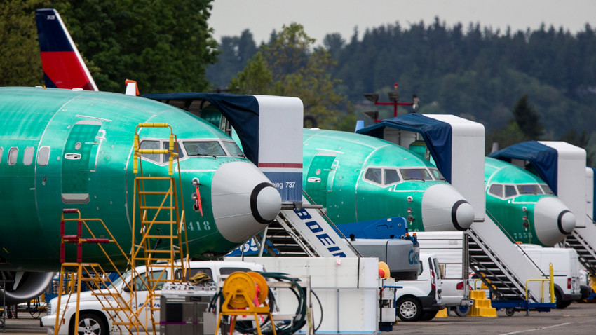 Boeing 737 Max uçakları, Washington'daki Renton Havaalanında, 15 Mayıs 2019. (Lindsey Wasson/New York Times)