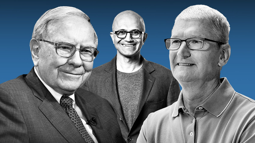 Warren Buffett, Satya Nadella, Tim Cook