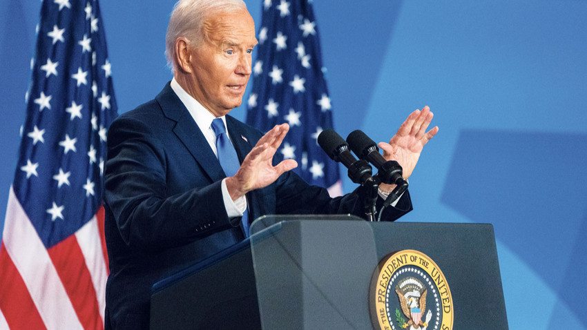 Biden basın toplantısında (Fotoğraf: Eric Lee/The New York Times)