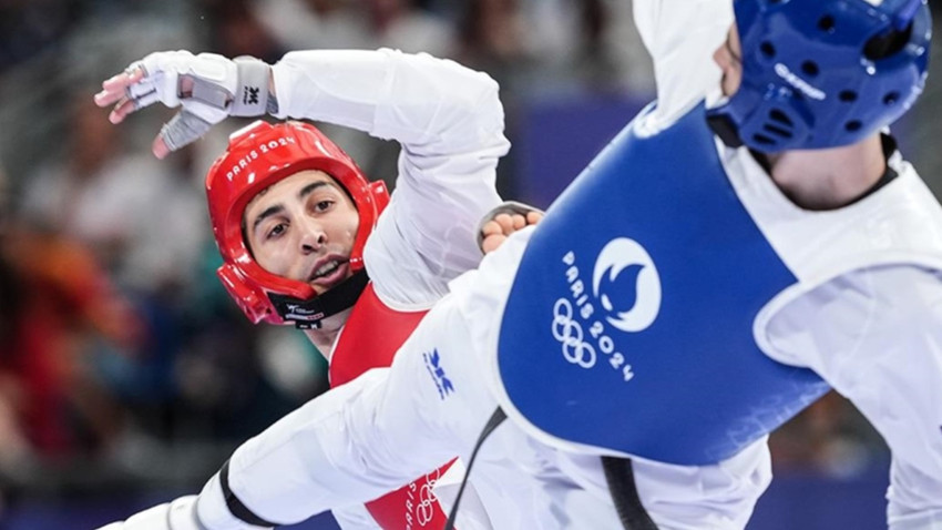 Paris'te tekvando erkeklerde Hakan Reçber, çeyrek finalde rakibine yenildi