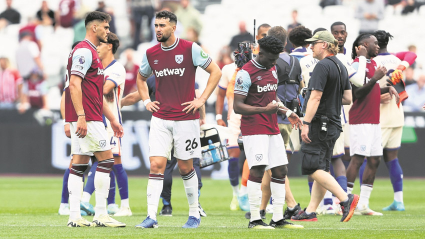 Göğsünde bir bahis şirketinin reklamını taşıyan Premier League kulüplerinden biri de West Ham United. Fotoğraf: Getty Images