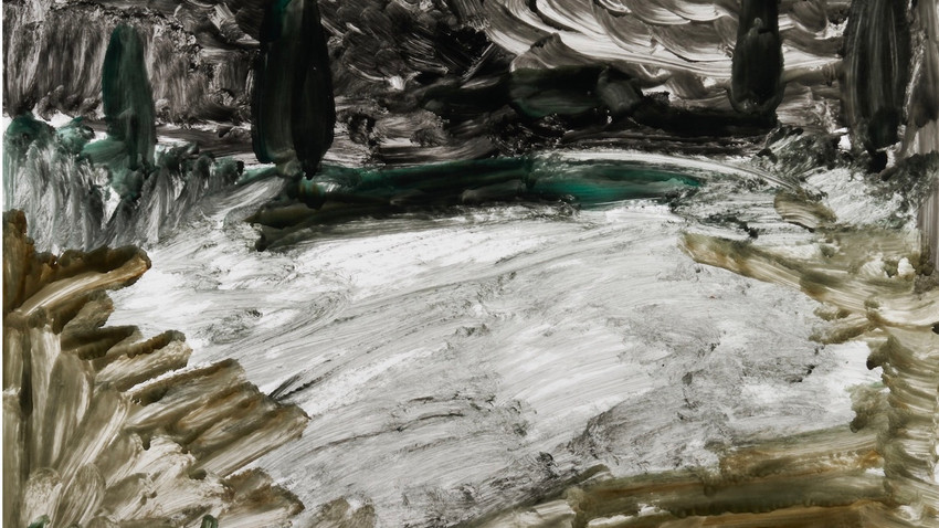 Gray zone series #14, 2024, oil on paper, 84 x 114 cm