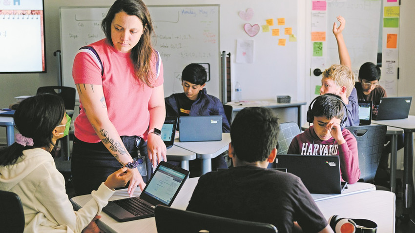 California’nın Palo Alto kentindeki bir okulda matematik dersi. (Fotoğraf: Ulysses Ortega/NYT)