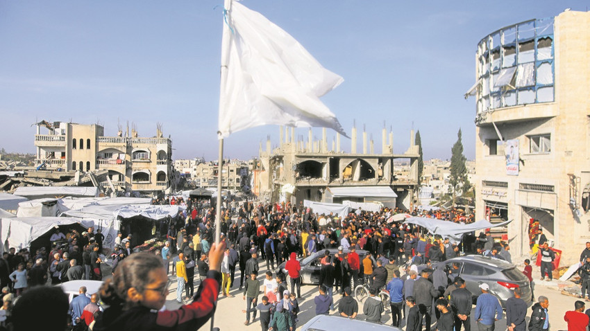 Gazzeliler, martın son haftasında Hamas’ı protesto etmek için sokağa çıktı. (Fotoğraf: Getty Images)