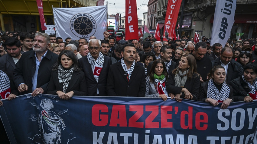 Tünel'de polis barikatı: CHP'nin Filistin yürüyüşüne izin verilmedi