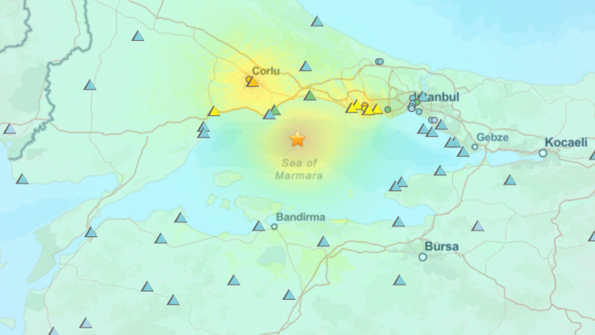 ABD Jeoloji Araştırmaları Kurumu açıkladı: İşte İstanbul'da ilçe ilçe hissedilen deprem şiddeti