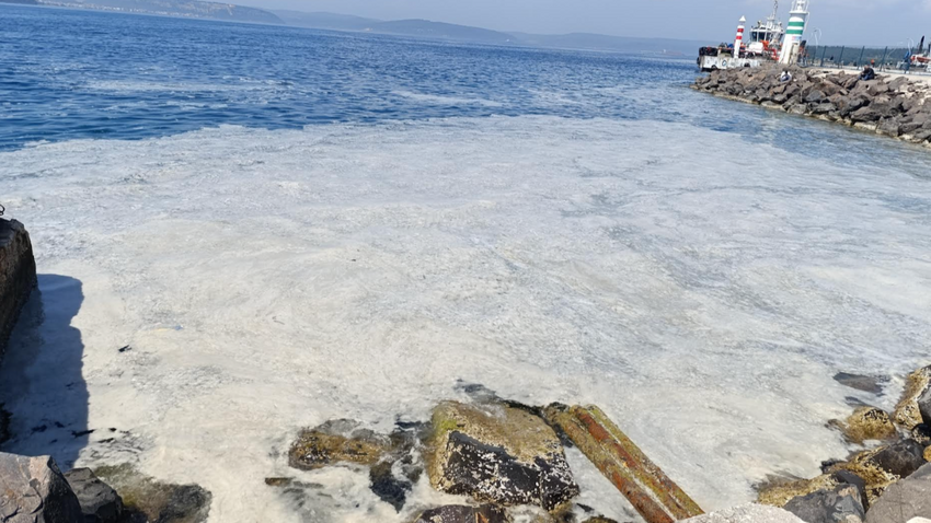 Çanakkale Kordon'da yoğun müsilaj göründü